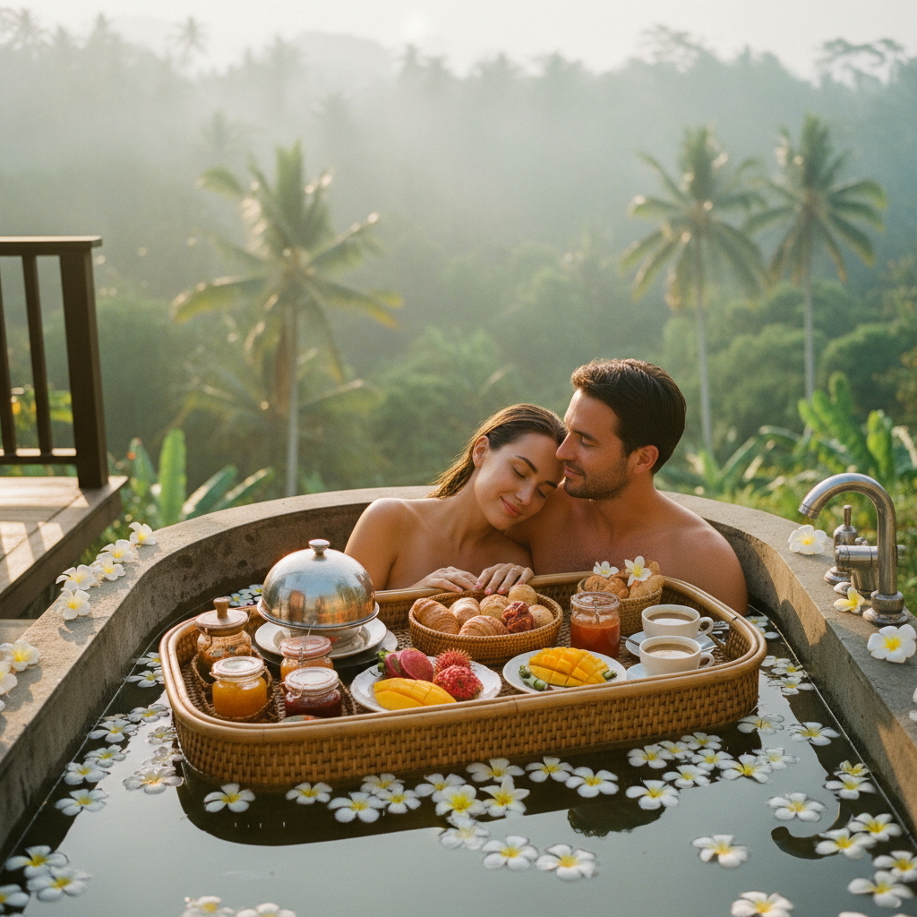 Bali honeymoon monthly seasonality calendar showing dry season weather rice terrace patterns and ceremony availability for luxury seven day itinerary